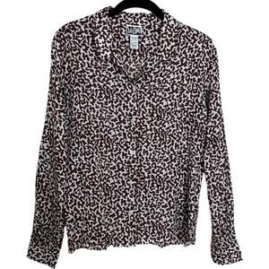 Diane von Furstenberg size 4 Blouse Button Down Vintage 70s Animal Print